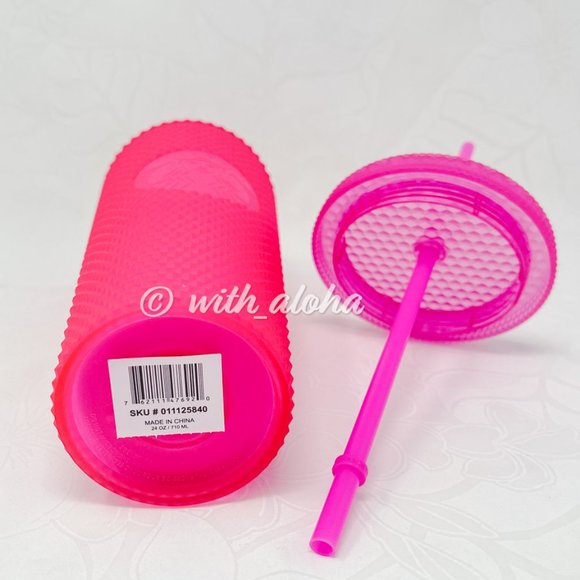 Starbucks NEON PINK & Yellow Pineapple Studded Cup - Picture 3 of 11